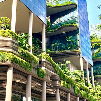 Grüne Architektur - Hochhäuser mit begrünten Flächen